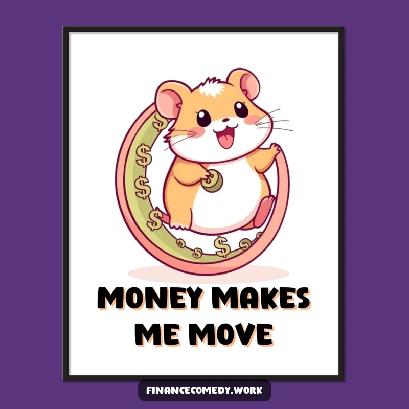 Funny Hamster Wheel Poster: Motivational Wall Art for Funny Go-Getters