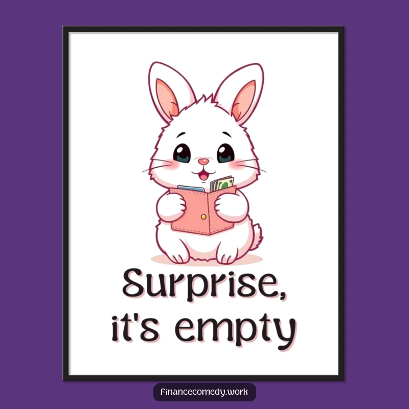 Funny Bunny Surprise Poster: Whimsical Wall Art for Funny Moments