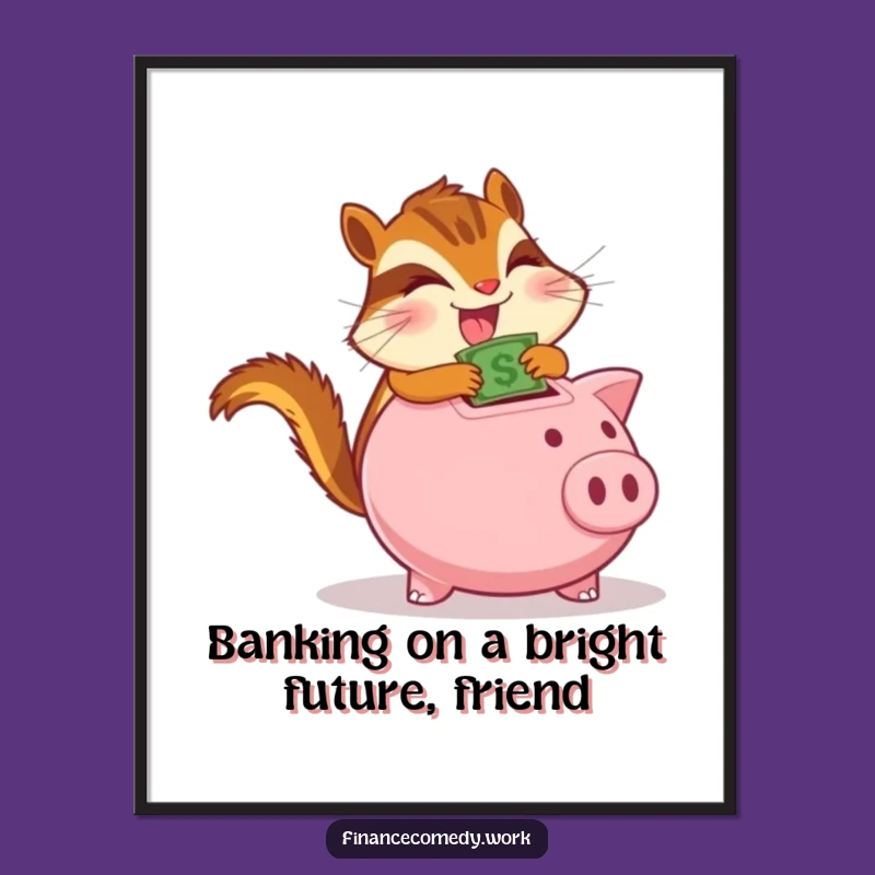 Funny Free Printable Wall Art: Chipmunk's Glee Money Savings Downloadable Art
