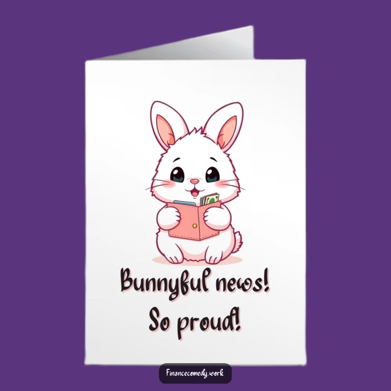 Free Printable Congrats Card: Bunny's Lucky Find Funny Downloadable Gift