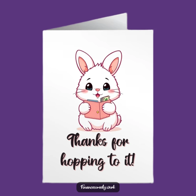 Free Printable Thank You Card: Bunny's Gratitude Surprise Funny Downloadable