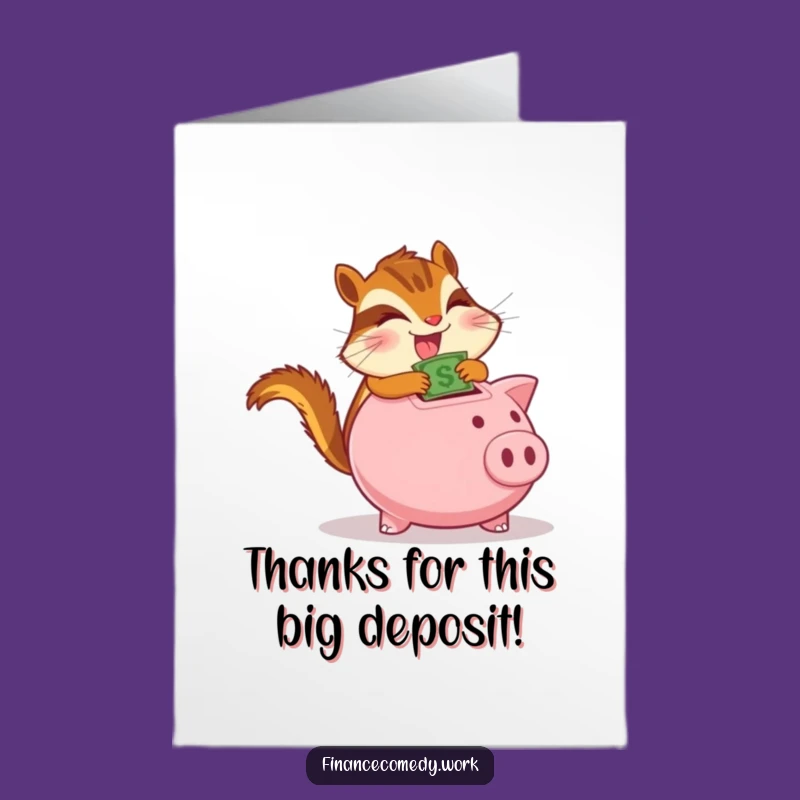 Free Printable Thank You Card: Thankful Chipmunk's Generosity Funny Downloadable
