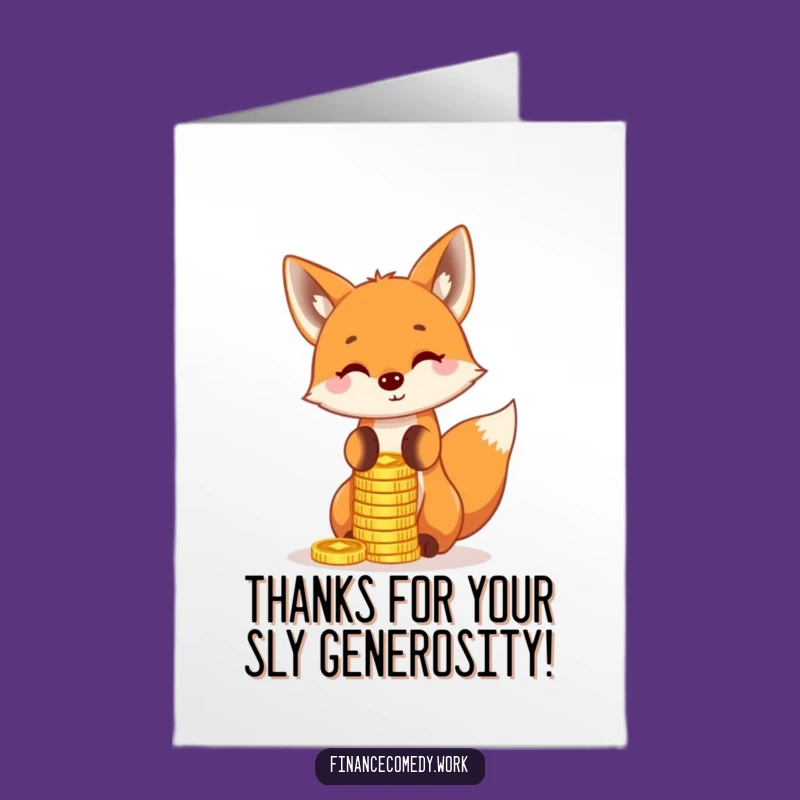 Free Printable Thank You Card: Fox's Grateful Balance Funny Downloadable